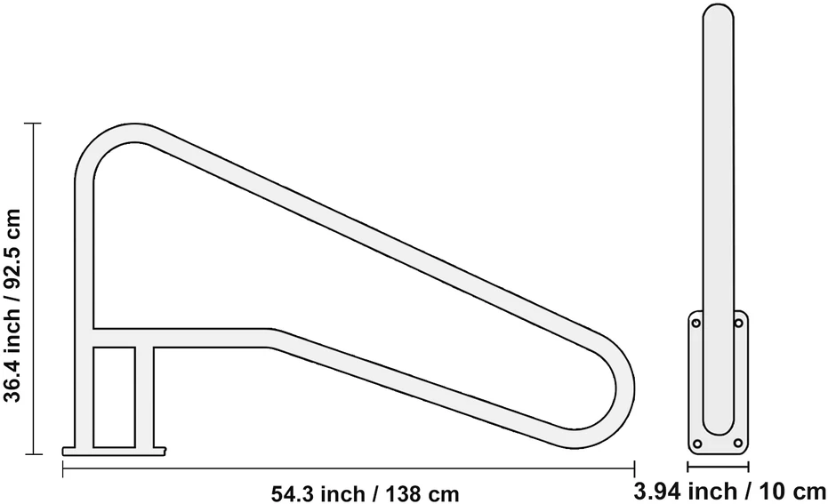 VEVOR Nerūdijančio plieno turėklai 1395 x 810 mm baseinams
