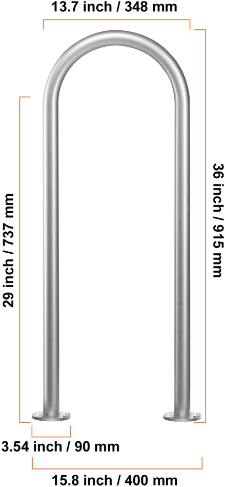 VEVOR Baseino turėklas 91 x 33 cm su tvirtinimu
