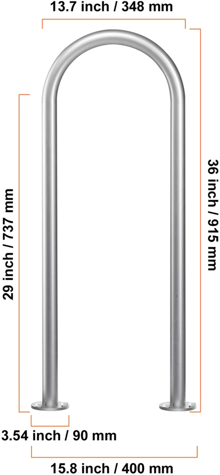 VEVOR Baseino turėklas 91 x 33 cm su tvirtinimu