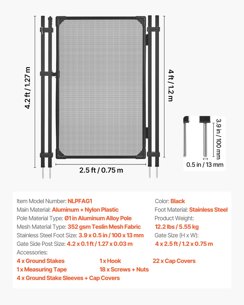 VEVOR Baseino vartai saugumui lauke 1.2 x 0.75 m