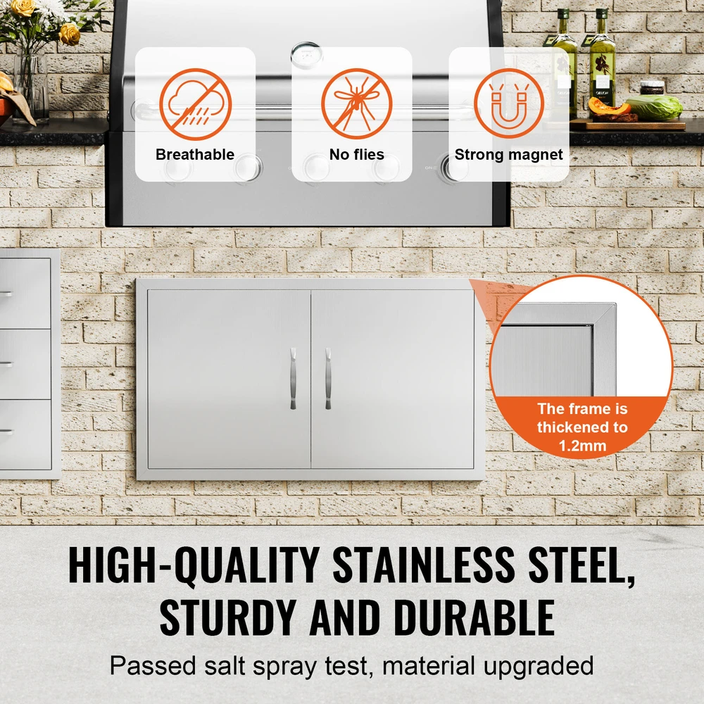 VEVOR Lauko virtuvės dvigubos durys 915x533 mm