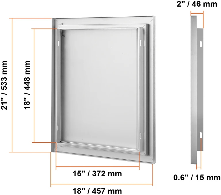 VEVOR Lauko virtuvės durys 457x533 mm