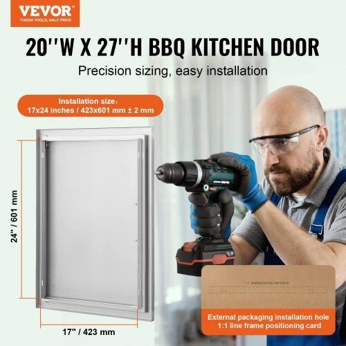 VEVOR Lauko virtuvės durys 508x686 mm