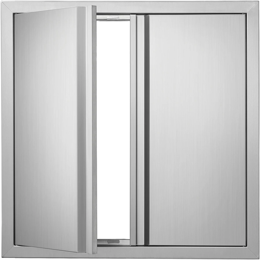 VEVOR Lauko virtuvės durys 610x610 mm, nerūdijančio plieno