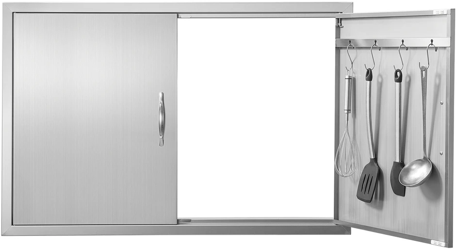 VEVOR 990x660 mm lauko virtuvės durys iš nerūdijančio plieno