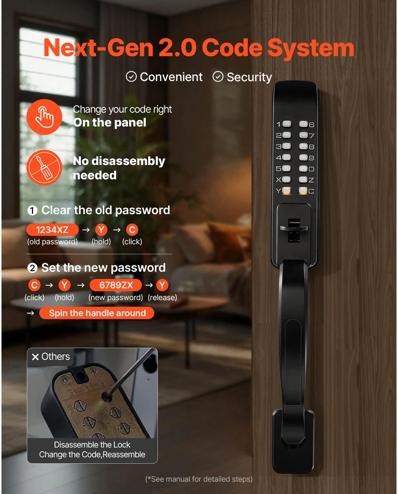 VEVOR Mechaninė be rakto durų spyna įėjimui
