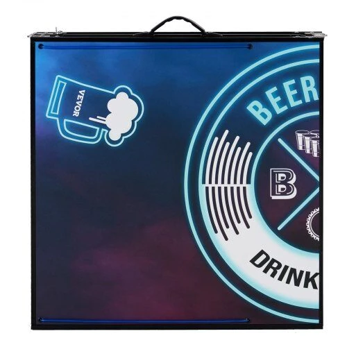 VEVOR Nešiojamas 2,4 m beer pong stalas su LED