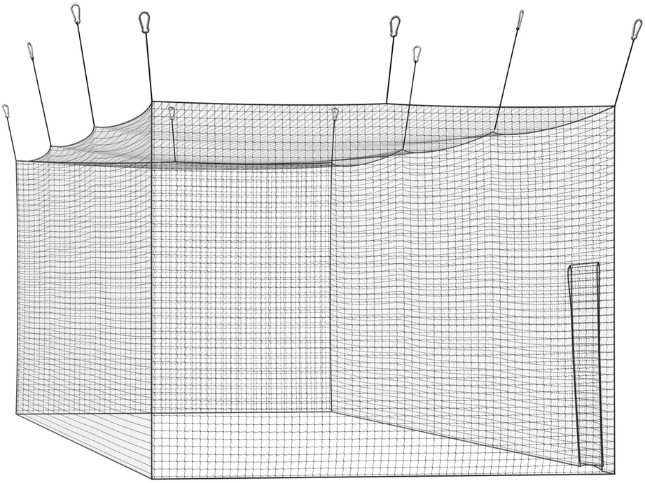 VEVOR Beisbolo mušimo narvelis, 12.7 m x 3.9 m x 3.08 m, tik tinklas
