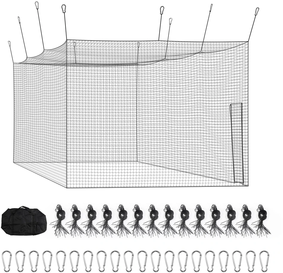 VEVOR Beisbolo mušimo narvelis, 12.7 m x 3.9 m x 3.08 m, tik tinklas