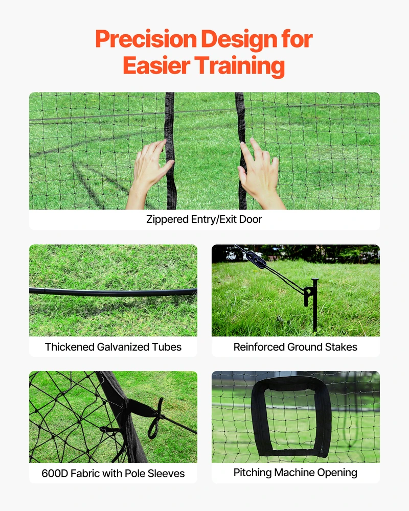 VEVOR Nešiojama beisbolo treniruočių narvas