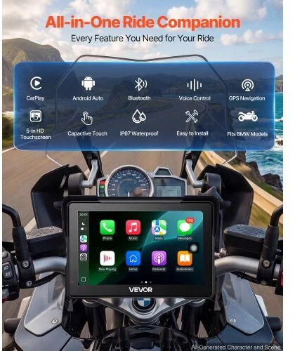 VEVOR 7" belaidė motociklo CarPlay sistema BMW