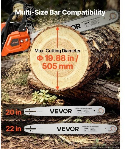 Benzininis grandininis pjūklas VEVOR OO-6200, 2.7 kW