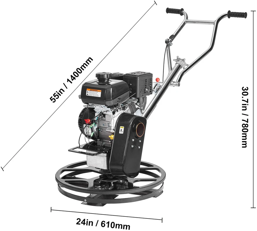 VEVOR Cemento glaistyklė 61 cm 4,5 kW su plūdine plokšte