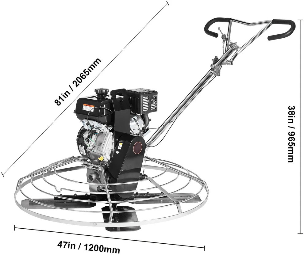 VEVOR 46 cm benzininė glaistyklė su plūduriuojančiu disku