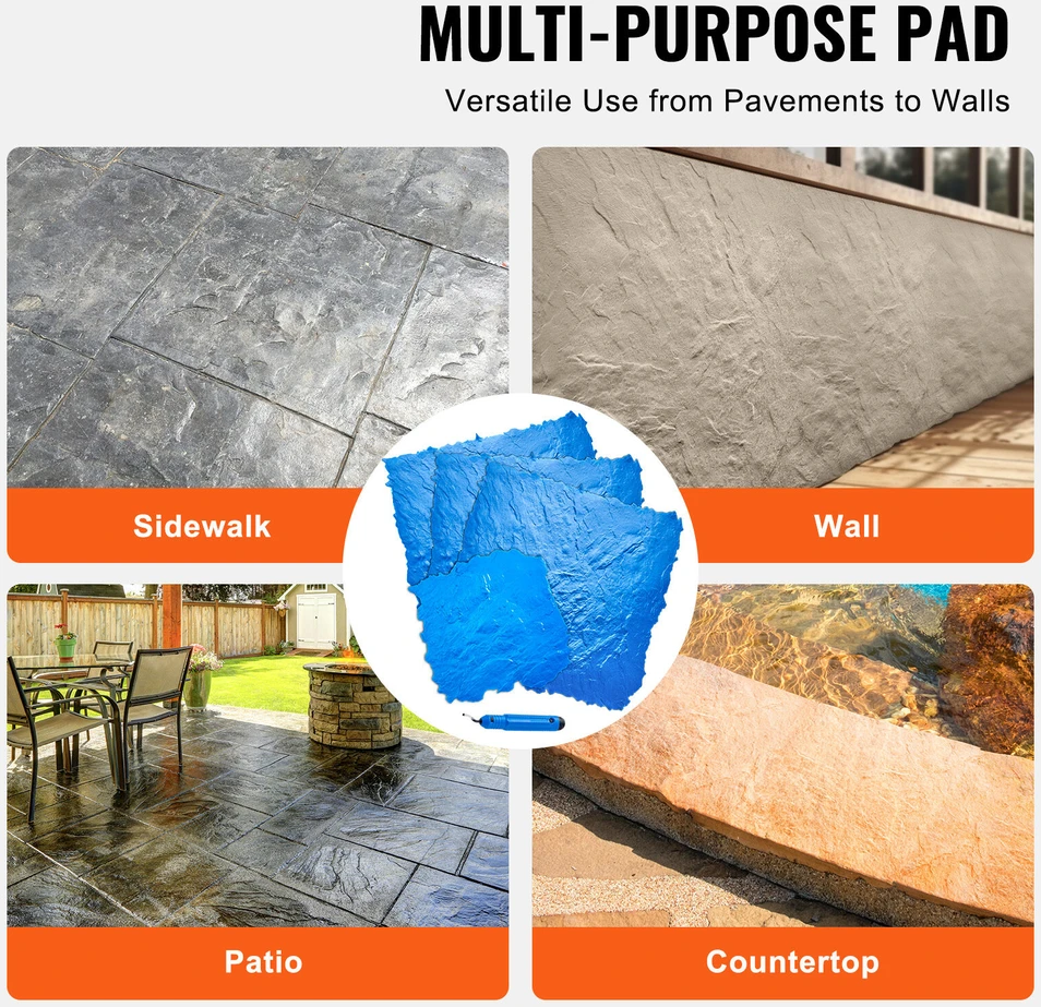 VEVOR Betono antspaudų kilimėliai 90 cm ir 50 cm 4 vnt