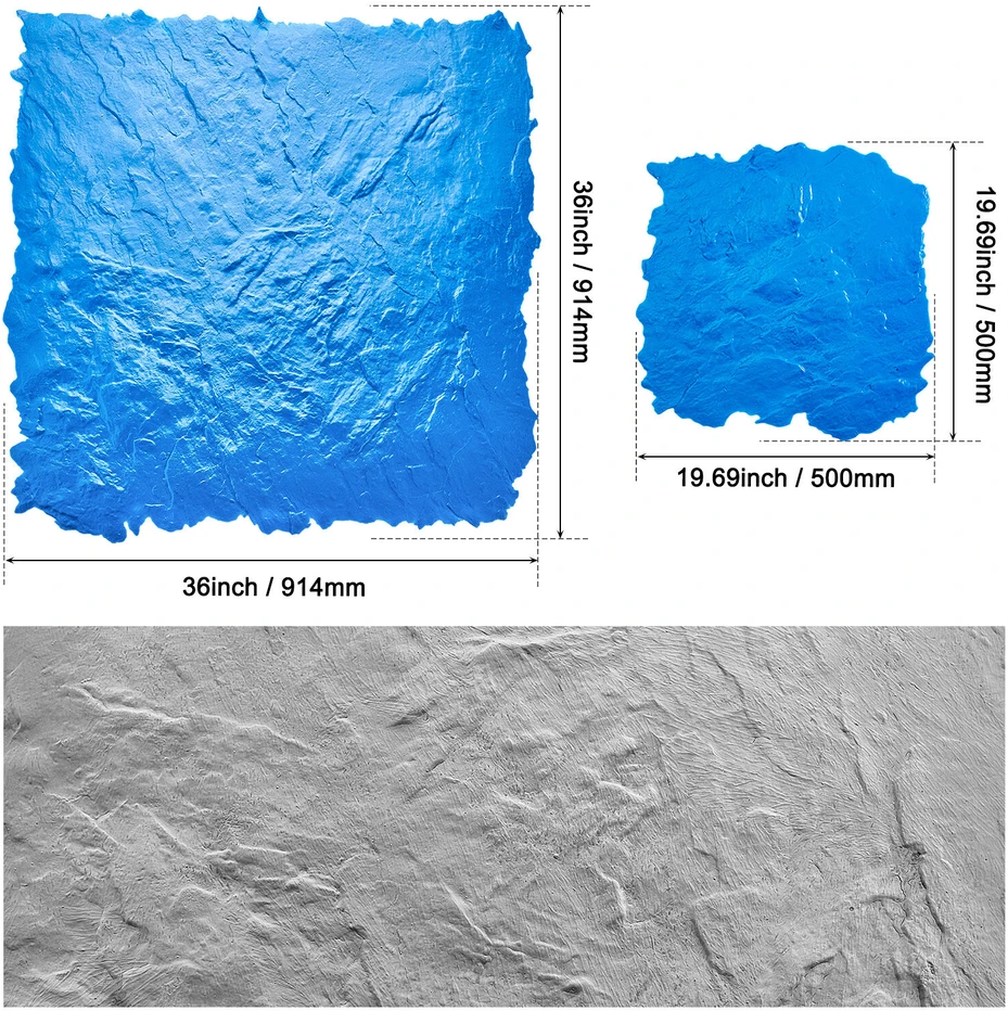 VEVOR Betono antspaudų kilimėliai 90 cm ir 50 cm 4 vnt