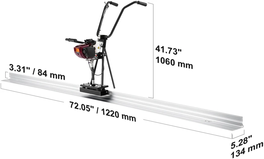 VEVOR 4 taktų betono vibrolenkta su 122 cm geležte