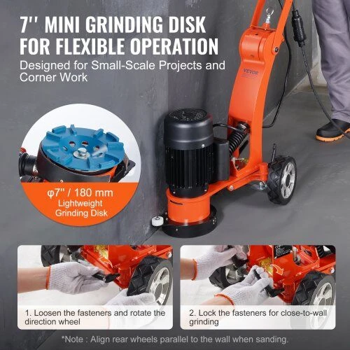 VEVOR grindų šlifavimo mašina 180 mm reguliuojama
