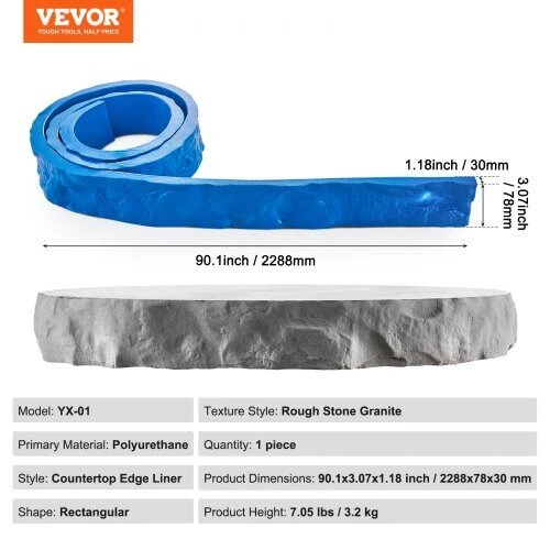 VEVOR Betono antspaudai 2288 x 78 mm akmens matas