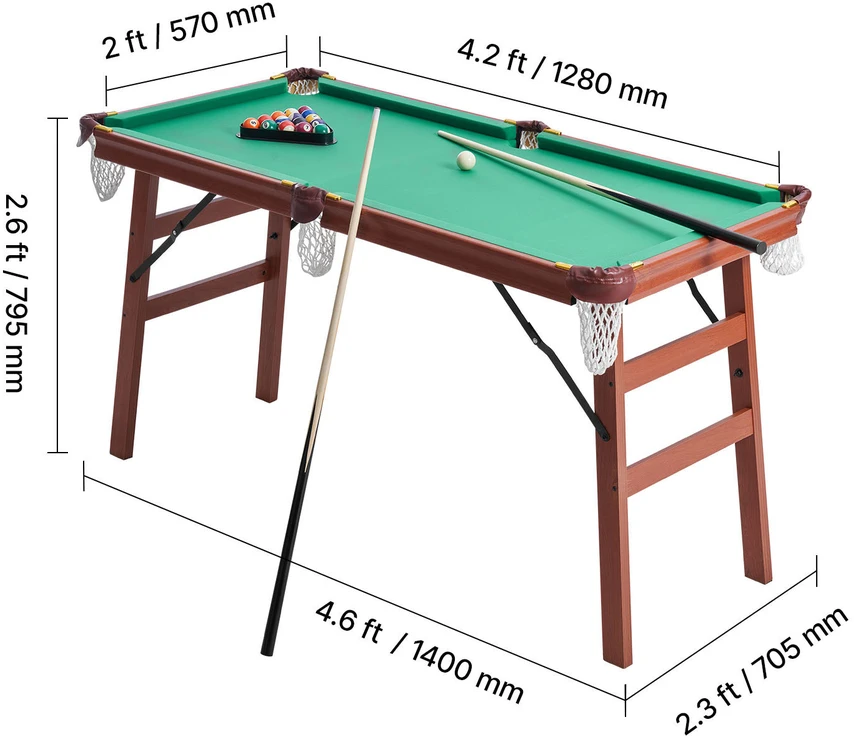 VEVOR Sulankstomas biliardo stalas 140 cm