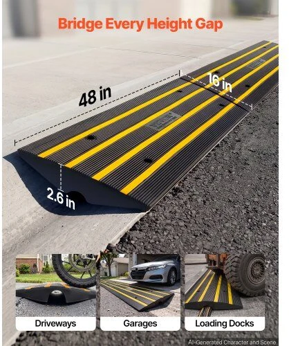 VEVOR Guminis nuolydis įvažiavimui, 2 vnt, 6,5 cm