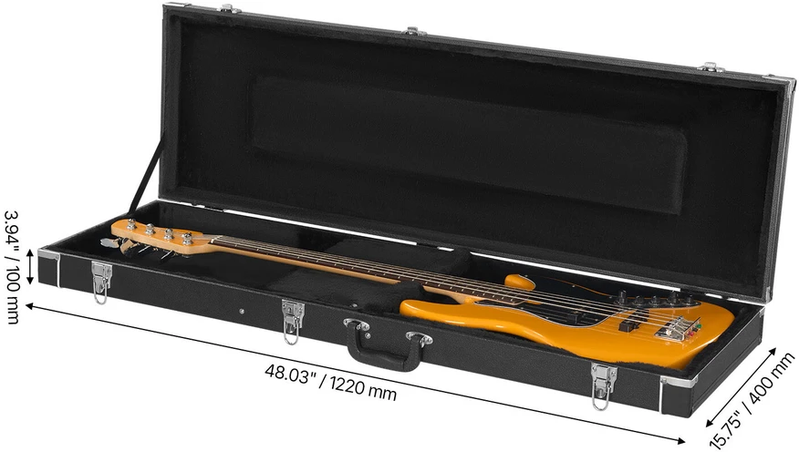 VEVOR Boso gitaros dėklas su spyna, 122 cm