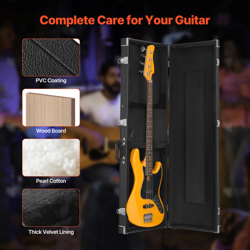 VEVOR Boso gitaros dėklas su spyna, 122 cm