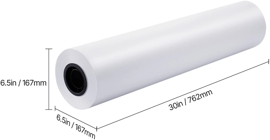 VEVOR Plačiaformatė 762 mm x 152.4 m braižytuvų popieriaus rulonai