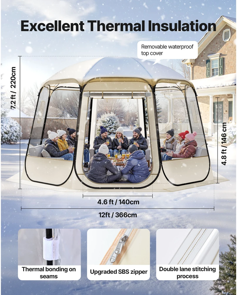 VEVOR Iššokanti burbulinė palapinė 10-12 asmenims