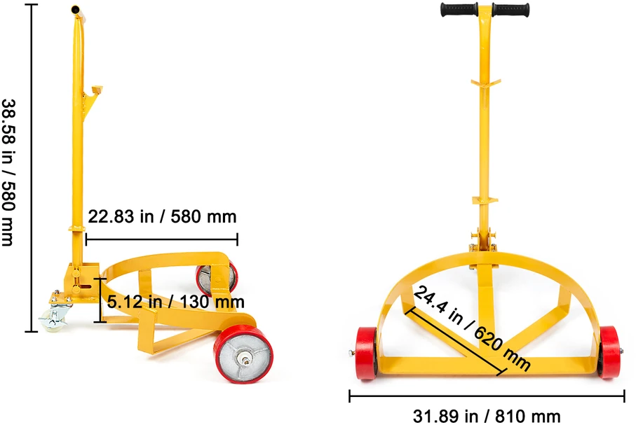VEVOR 55 galonų statinės vežimėlis, 544 kg talpa