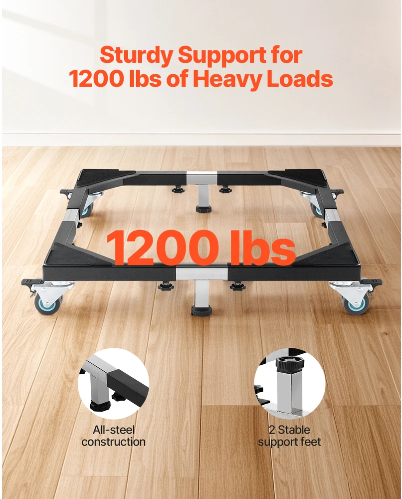 VEVOR Reguliuojama šaldytuvo vežimėlio bazė 544 kg