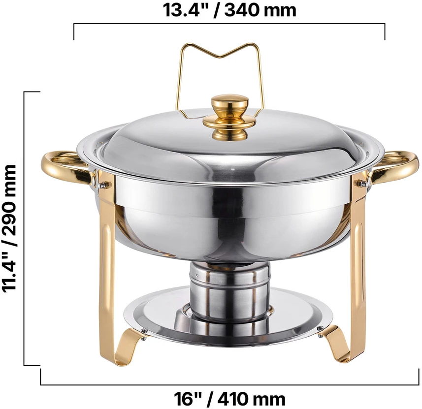 VEVOR 4 dalių apvalus pašildymo indas 4,7L