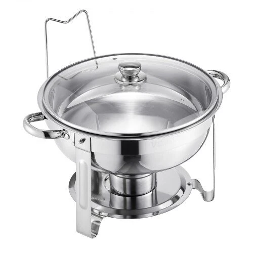 VEVOR apvalus chafing dish 4,7 l dubenėlis, 2 vnt.