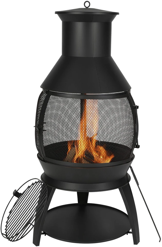 VEVOR 56 cm lauko kaminas su kepsnine