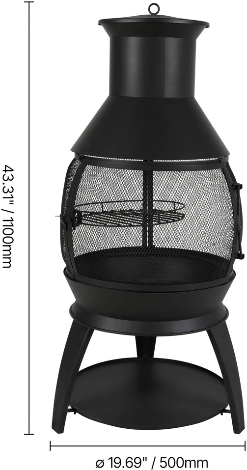 VEVOR 56 cm lauko kaminas su kepsnine