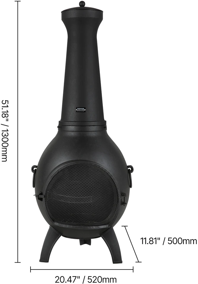 VEVOR 56 cm lauko aliuminė kaminė su kepsnine