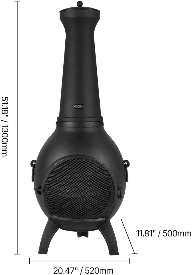 VEVOR 56 cm lauko aliuminė kaminė su kepsnine
