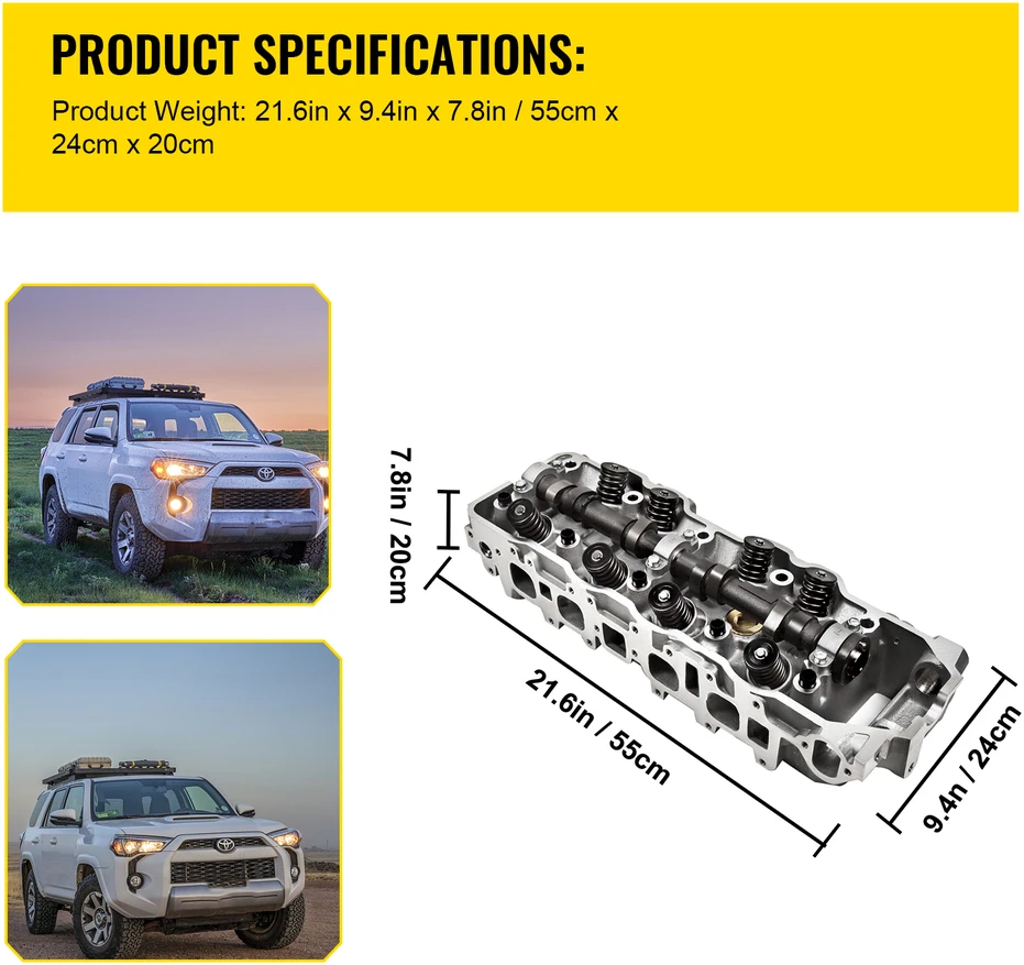 VEVOR Cilindro galvutė Toyota 4 Runner ir Pickup 2.4L