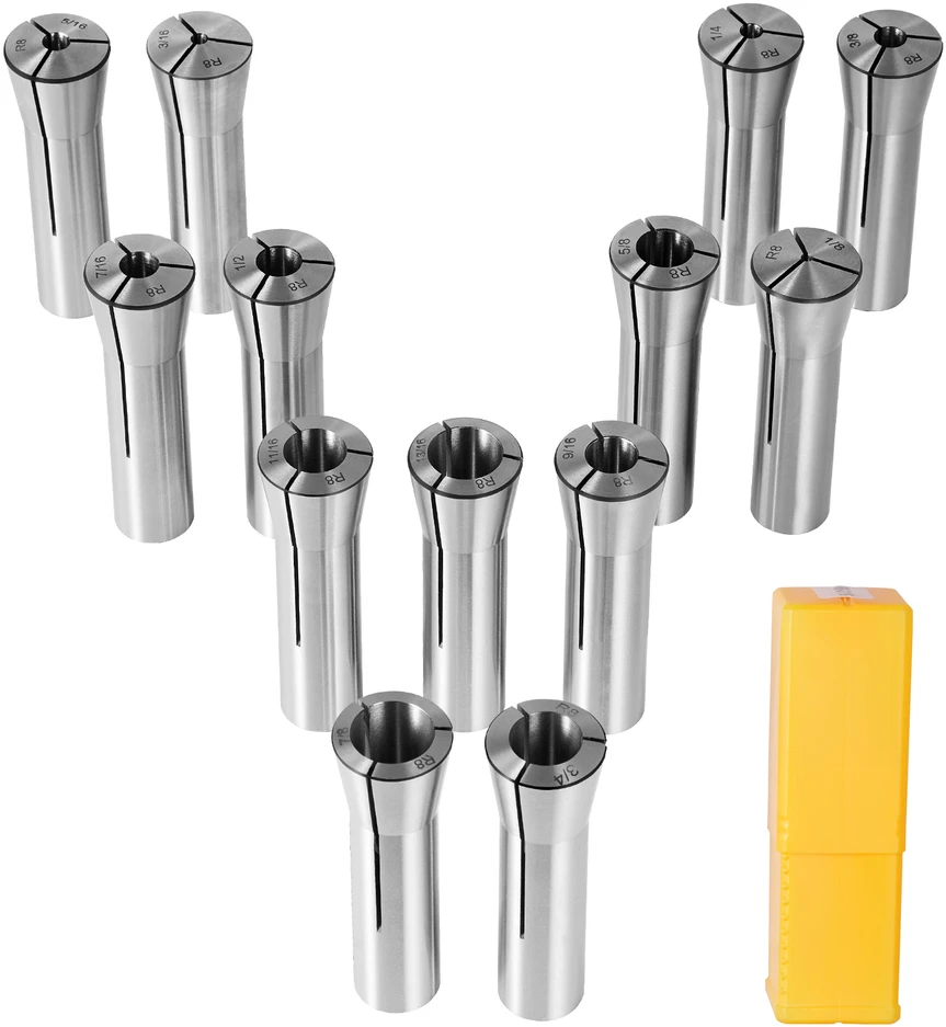 VEVOR 13 dalių R8 frezos rinkinys 3-22 mm