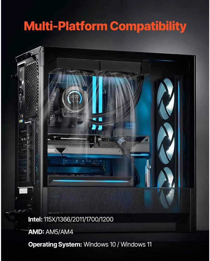 VEVOR Vandens aušintuvas su 120 mm ventiliatoriais Intel AMD