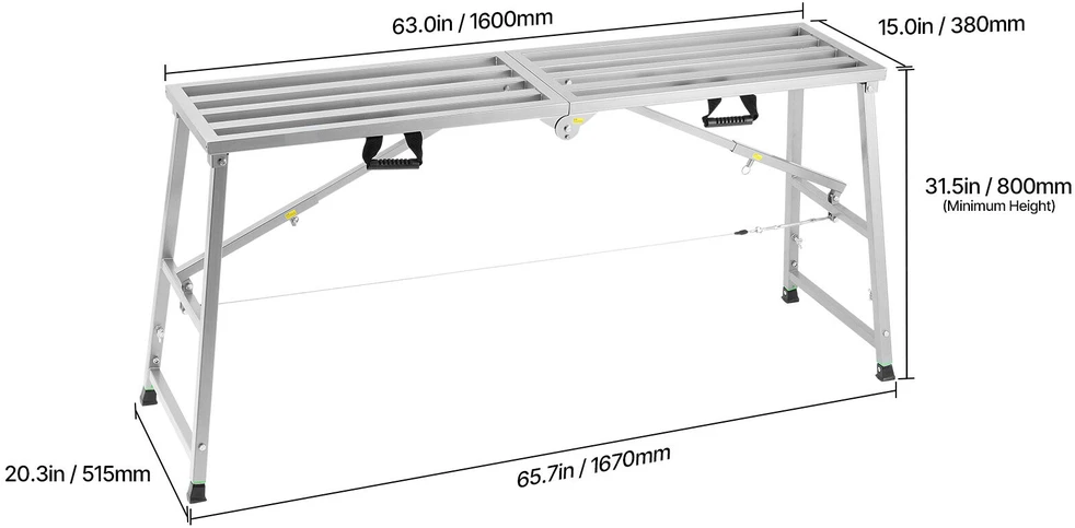 VEVOR Reguliuojamo aukščio darbo platforma 400 kg