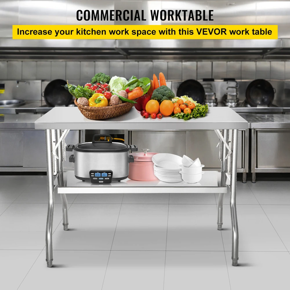 VEVOR Sulankstomas komercinis darbo stalas 122 x 61 cm
