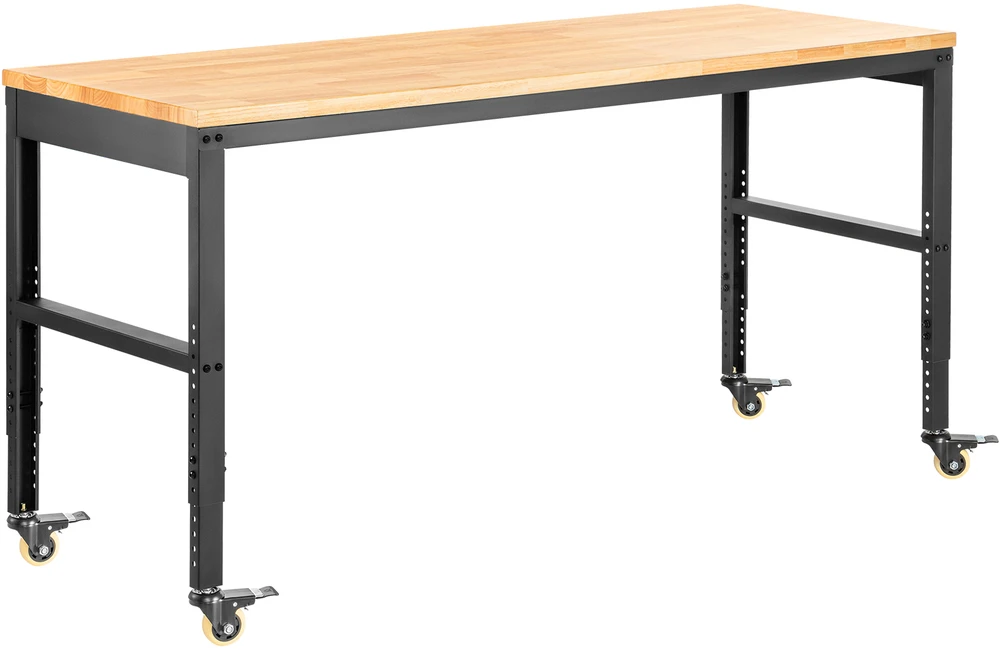 VEVOR Reguliuojamas darbo stalas su ratukais, 155 x 51 cm