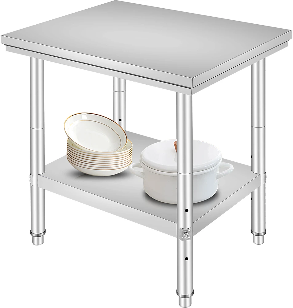 VEVOR Nerūdijančio plieno virtuvės darbo stalas 60x76x80 cm