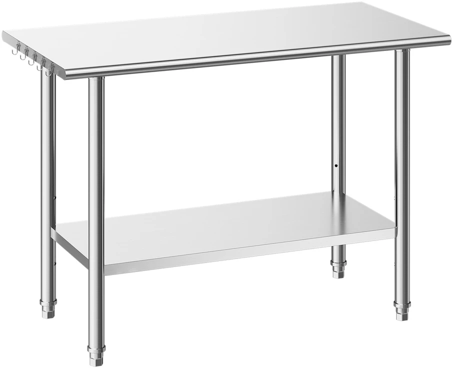 VEVOR Nerūdijančio plieno darbo stalas 61x122 cm
