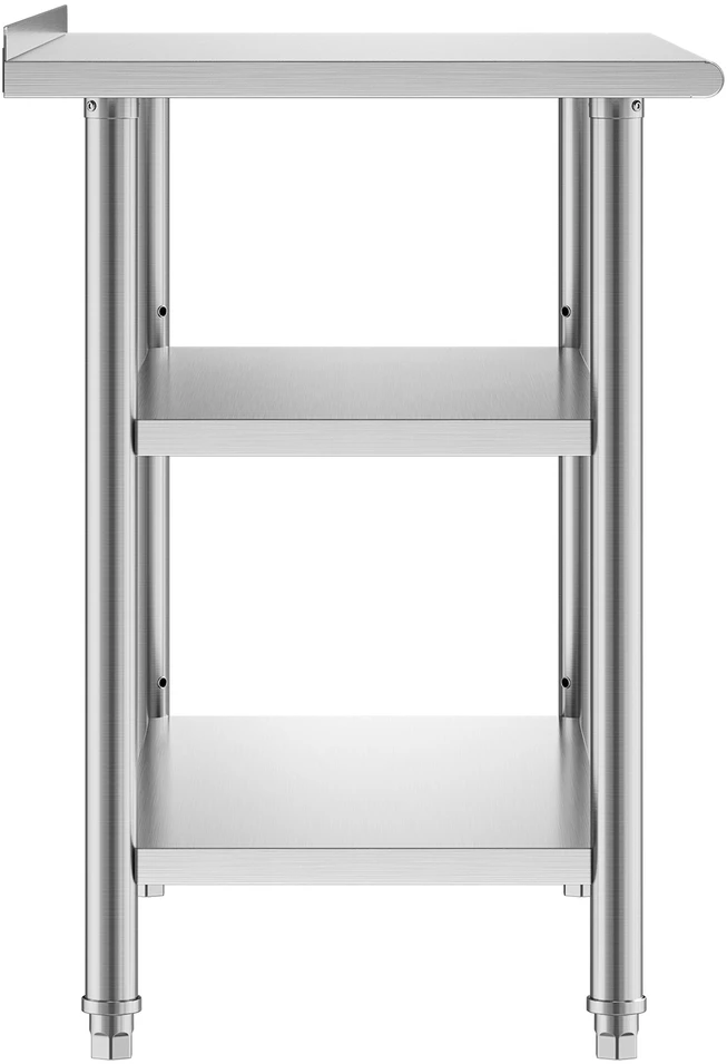 VEVOR Nerūdijančio plieno darbastalis 61x122 cm su 2 lentynomis