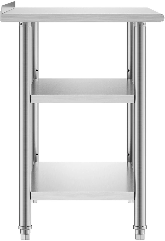 VEVOR Nerūdijančio plieno darbastalis 61x122 cm su 2 lentynomis