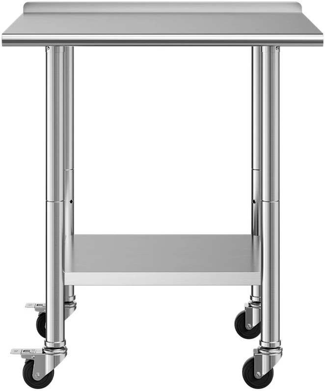 VEVOR Nerūdijančio plieno darbo stalas su ratukais 61x76 cm