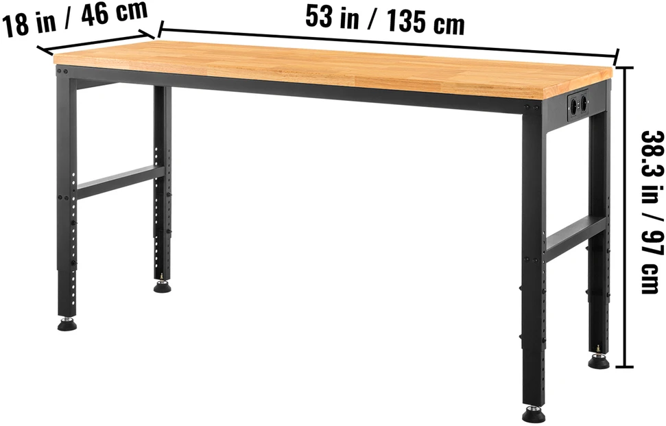 VEVOR Aukščio reguliuojama darbo stotis, su 900 kg apkrova