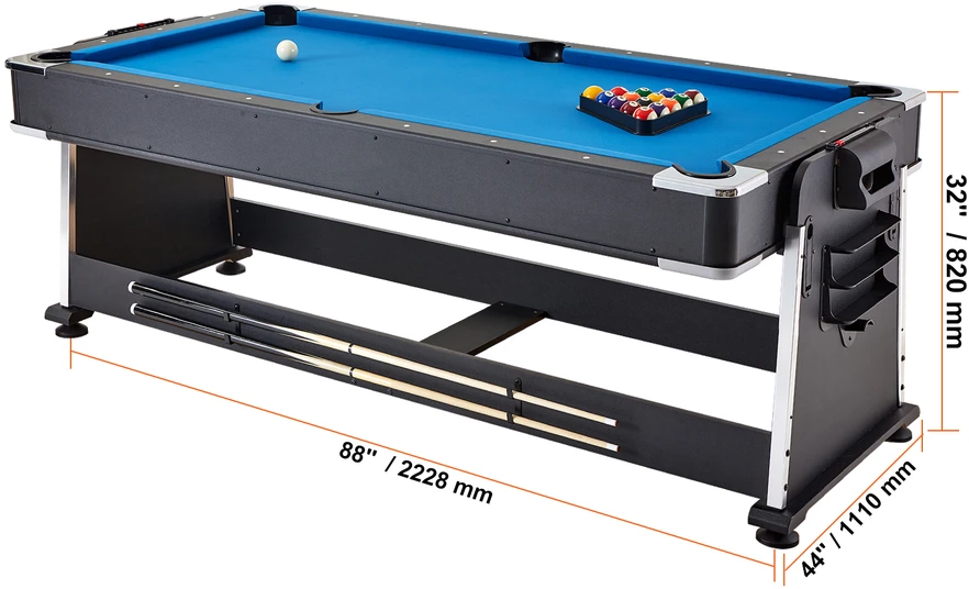 VEVOR 3-in-1 žaidimų stalas: oro ritulys, biliardas, stalo tenisas